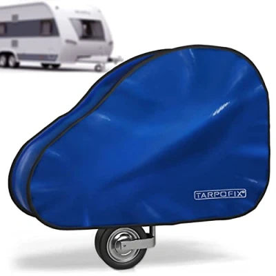 Afbeelding van Tarpofix® Disselafdekking voor caravans van pvc zeilmateriaal, disselkap, aanhanger met dubbele kliksluiting, trekhaak afdekking, waterdicht, universele autoafdekking, aanhangerdissel