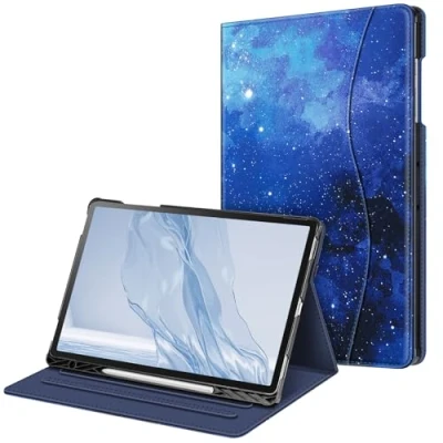 Afbeelding van Fintie Hoes voor Samsung Galaxy Tab S9 FE Plus/Tab Plus 12,4 inch 2023 tablet, multi angle folio beschermhoes met S Pen houder, documentenvak en automatische slaap/waakfunctie, sterrenhemel