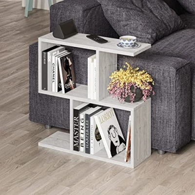 Afbeelding van HOCUS PICUS Bijzettafel met 2 niveaus Veel kleuropties 60 x 20 cm Plankorganizer Kantoorwoonkamer Eindbureaustandaard (oud wit)