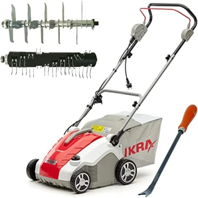 Afbeelding van IKRA Elektrische Verticuteermachine Gazonbeluchter IEVL 1738, opvangbak 50l, werkbreedte 38cm, incl. onkruidsteker