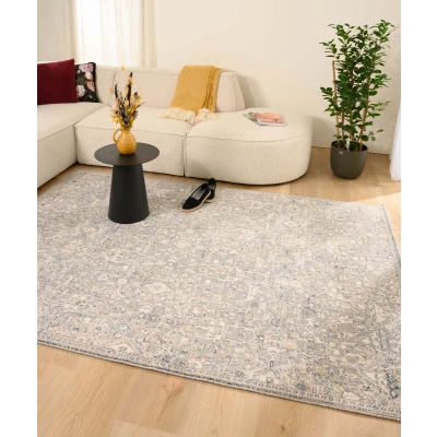Afbeelding van Vintage Vloerkleed Classic Franklin Beige/blauw 80x150 Cm