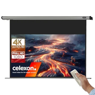 Afbeelding van Celexon Home Cinema elektrisch Scherm Plafondmontage mogelijk, geschikt voor wandmontage. (103.54&quot;, 16:9), Projectiescherm, Grijs