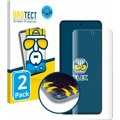 Afbeelding van BROTECT Screenprotector voor Motorola Edge 40 Neo (case friendly) Folie Beschermfolie transparant volledig dekking (2 Stuks)