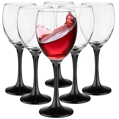 Afbeelding van Glasmark KROSNO, 300 ml, Set van 6 stuks, wijnglazen, Witte Rode Origineel ontwerp, Unieke vorm en stijl, Ideaal voor thuis restaurants