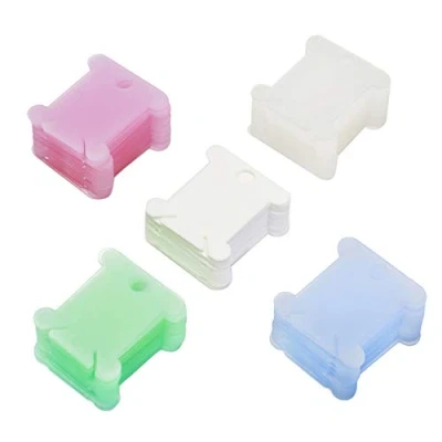 Afbeelding van N/A 100 stks Gemengde Kleur Kunststof Floss Bobbins, Borduurwerk draad Kaarten Cross Stitch Bobbin Organizer Craft DIY naaien opslag