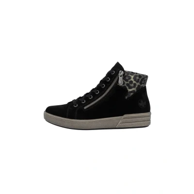 Afbeelding van Rieker Veterboot X0709 00 Zwart Nubuck Warm Gevoerd