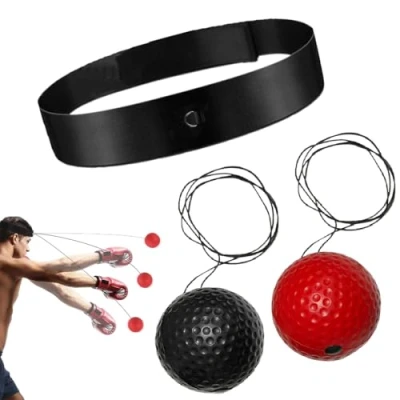 Afbeelding van YOYEAH Boxball reflecterende balset, bokstraining, boksballen met hoofdband, reactiebal boksen, uitrusting voor reactie, behendigheid, slagsnelheid, perfect bokstraining