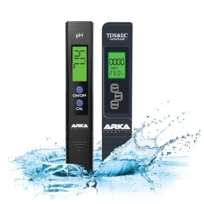 Afbeelding van ARKA myAQUA Set: pH meter &amp; TDS/EC Perfect gekalibreerd voor aquaria, zwembaden, vijvers en drinkwater. Ideaal nauwkeurige waterkwaliteitsmetingen.