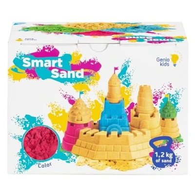 Afbeelding van Genio Kids Speelgoed Sensorisch zand, 1.2 kg, Roze Zand Bijvullen Zandklei Magisch Kneedzand Toverzand Kerstcadeaus voor Kinderen 3 4 5 6 jaar Action Sand