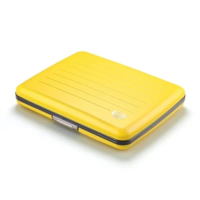 Afbeelding van Ögon Designs V2 Smart Case Large aluminium portemonnee RFID blokkerende kaarthouder Maximaal 10 kaarten en bankbiljetten (Taxi Yellow)