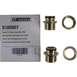 Afbeelding van Remeha aanvoer en retouraansluiting 22 mm