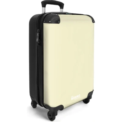 Afbeelding van NoBoringSuitcases.com® Koffer geel wit Reiskoffer 55x35x25