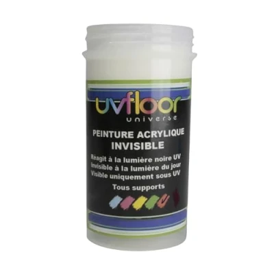 Afbeelding van UV FLOOR Onzichtbare verf, neonoranje, speciaal zwart en ultraviolet licht, 365 nm, vloeibaar ultra gepigmenteerd, 100 ml