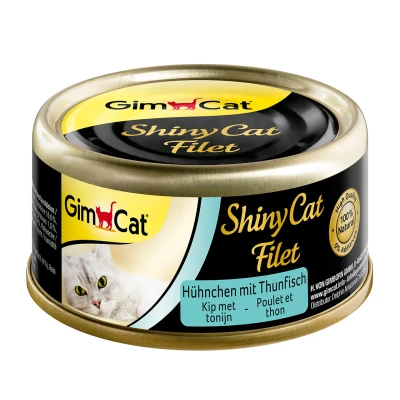 Afbeelding van Gimcat Shinycat Filet 70 g Kattenvoer Kip&amp;Tonijn