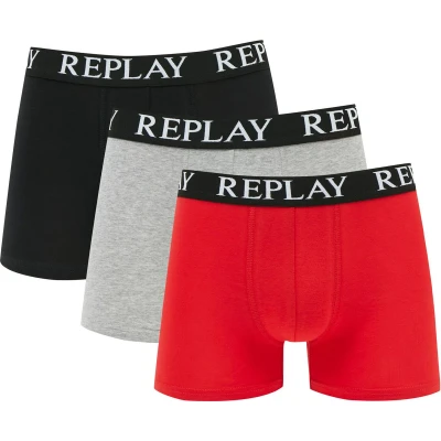 Afbeelding van Replay Boxer Basic Cuff Logo 3 Pack Ondergoed Heren XL
