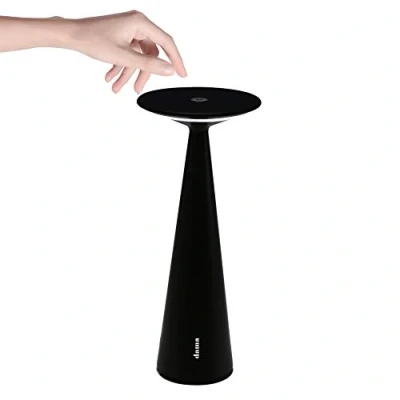 Afbeelding van Zafferano Dama led tafellamp van aluminium, beschermingsklasse IP54, gebruik binnen en buiten, hoogte 29 cm, EU plug zwart