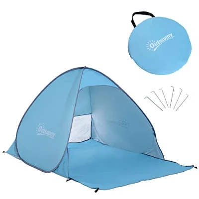Afbeelding van Outsunny Strandtent 150 x 200 115 cm Rood