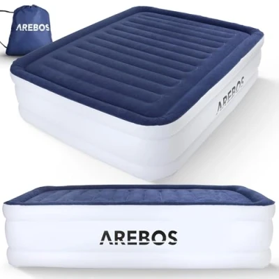 Afbeelding van AREBOS Luchtbed 2 persoons met ingebouwde pomp Incl. Draagtas en Reparatiekit 203 x 152,5 51