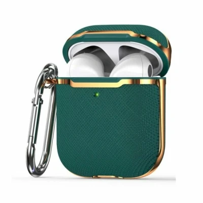 Afbeelding van AirPods 1/2 hoesje Hardcase Plated series Groen + Goud Optimale bescherming voor jouw