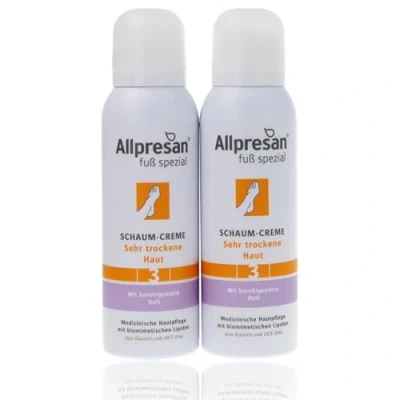 Afbeelding van Allpresan Fu spezial Nr.3 schuimcrème met rustgevende geur voetcrème voor zeer droge huid de dagelijkse voetverzorging van voeten 250 ml