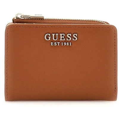 Afbeelding van GUESS portemonnee Talent SLG Zip Around Card Case Caramel Lichtbruin
