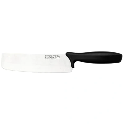 Afbeelding van Rockingham Forge RF ESSENTIALS Nakiri mes van roestvrij staal, lemmet 16,5 cm met zwarte POM greep, Japans