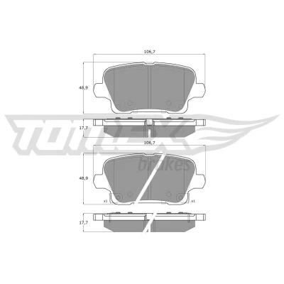 Afbeelding van TOMEX brakes TX 19 12 Remblokkenset Achteras Met akoestische slijtagewaarschuwing toebehoren OPEL: Insignia B Sports Tourer