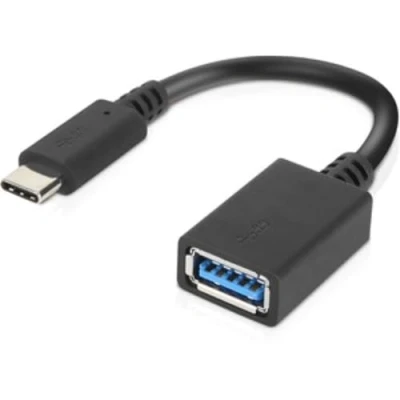 Afbeelding van Lenovo LenovoUSB CtoUSB AAdapter 0.14m USB C A Mannelijk Vrouwelijk Zwart kabel