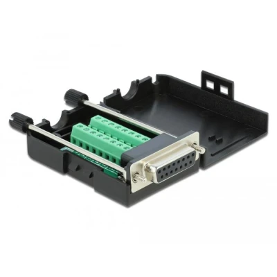 Afbeelding van Delock Sub D15 vrouwelijk naar klemmenblok adapter met behuizing Del