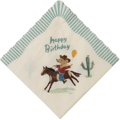 Afbeelding van Maileg servetten happy birthday cowboy 20st