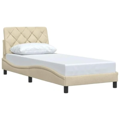 Afbeelding van vidaXL Bedframe zonder matras 90x200 cm stof crèmekleurig