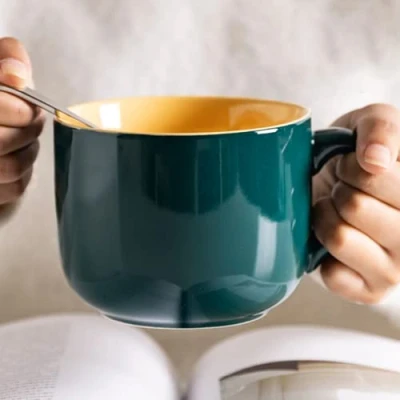 Afbeelding van Arawat Grappige mok Grote schattige koffiemok Keramische theekop met lepel en onderzetter 600ml Verjaardagscadeau Koffiekopje Cappuccinokopje Leuk cadeau