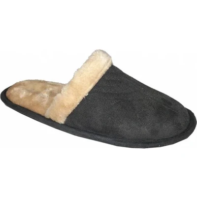 Afbeelding van ATTREZZO® Sloffen met warme voering laag model Donkergrijs Maat 38 pantoffels Altijd voeten!