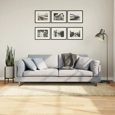 Afbeelding van Vloerkleed shaggy hoogpolig modern 100x200 cm goudkleurig