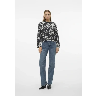 Afbeelding van Vero Moda Vmnew Flora Oneck Trui, Dames, Maat: XS, Black
