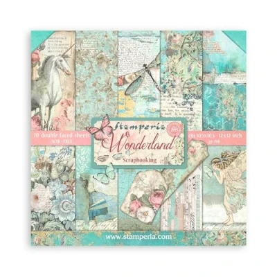 Afbeelding van STAMPERIA SBBL38 Papierblok 10 vellen dubbelzijdig Wonderland, papier, meerkleurig, 30,5 x (30,5 12 inch)