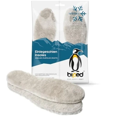 Afbeelding van biped premium inlegzolen van lamsvacht, echte witte lamsvacht met een onderkant vilt genaaide rand extra dik en warm z1022(38)
