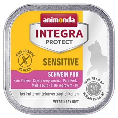 Afbeelding van animonda Integra Protect Katze Sensitive, Dieet kattenvoer, Natvoer voor voederallergie, puur varken, 16 x 100 g