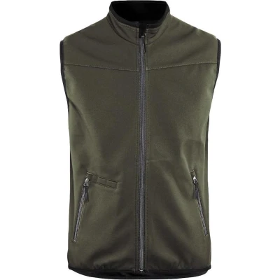 Afbeelding van Blåkläder Softshell bodywarmer unite zwart groen, maat S, Geschikt voor Veehouderij