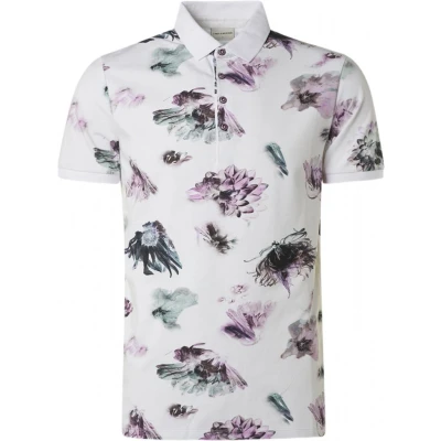 Afbeelding van No Excess Polo Wit Cassis maat L heren met Regular fit Pasvorm Stretch Suitable Herenkleding Poloshirt