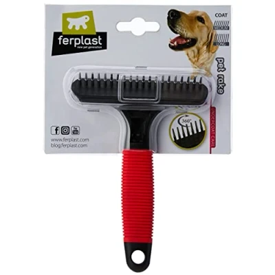 Afbeelding van Ferplast 85872799 GRO 5872, Harkkam voor honden, Afgeronde roterende tanden, Ideaal ondervacht van halflangharige en langharige dieren, 15,5 x 11 h 3,3 cm