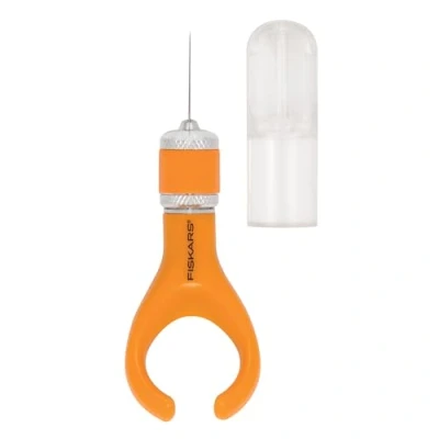 Afbeelding van Fiskars finger tip mes, snijmes, voor rechts en linkshandigen, totale lengte: 10,7 cm, staal/kunststof, oranje, SoftGrip, 1024409