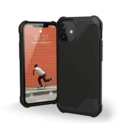 Afbeelding van Apple iPhone 12 Mini Hoesje Siliconen en TPU (zacht) UAG Softcase/Backcover Zwart Telefoonhoesje Shockproof/Valbescherming