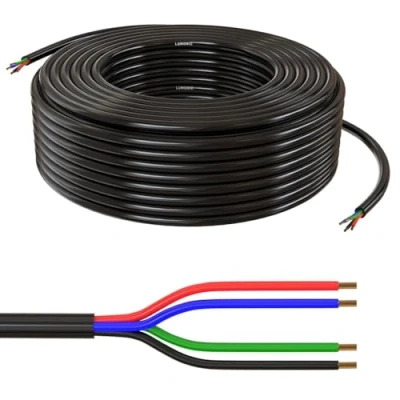 Afbeelding van Lumonic 4x 0,34mm² LED besturingskabel zwart 10m I mantel 4 aderige kabel flexibel afgeschermde besturingskabel, LiYY verlenging, voedingskabel