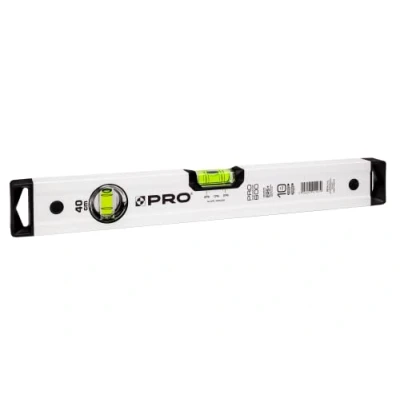 Afbeelding van PRO600 waterpas 40cm met 2% helling Ergonomisch profiel en ERS+ (Easy Reading System) Nauwkeurige Antischokabsorberende eindkappen Kleur Wit