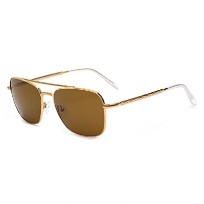 Afbeelding van Jim Halo Retro Vierkante Zonnebril Premium Glas lens Platte Metalen Eyewear Mannen Vrouwen, # 2 gouden frame/bruine