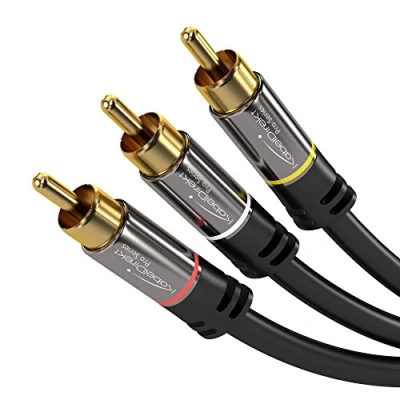 Afbeelding van KabelDirekt Stereo cinch audio video kabel 2 m (3 naar 3 cinch, RCA kabel) PRO Series