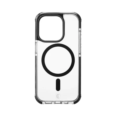 Afbeelding van cellularline Tetra dwingen sterke waxegels iPhone 15 Pro Ultra beschermende cover compatibel met Apple Magsafe Ecosysteem Transparant