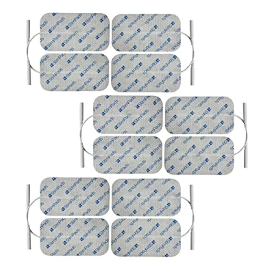 Afbeelding van StimPads EMS en TENS elektrodenpads, 12 stuks 50 x 90 mm elektrodenpads met 2 universele pinaansluiting, betrouwbaar kwalitatief hoogwaardige kleefektroden, gecertificeerd medisch hulpmiddel