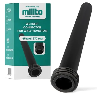 Afbeelding van Millto™ Geberit spoelbak 45 x 370 cm, wandaansluiting spoelbuis, waterbuis, toiletaansluiting, toiletspoelbuis, polypropyleen, watervoorziening, inbouwspoelbak, aansluitbuis